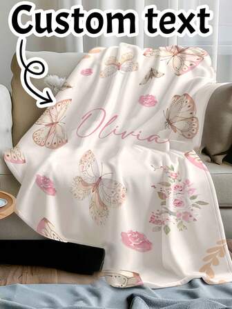 Custom Blanket With Text,Personalized Toddler Blanket,Customized Girls Blanket,Customizable Couch Blanket,Soft Blanket,Blanket For Kids,Throw Blanket,Birthday Gifts,Christmas,Baby Shower,Valentine's Day,Bed,Sofa,Bedroom,Living Room,Travel,Garden,Leisure,Family,Daily,Boy,Girl,Kids