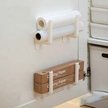 2pcs, Kitchen Bathroom Tissue Holder, Free Punching L-Shaped Hook, Multi-Purpose Self-Adhesive Roll Water Holder, Kitchen Wall-Mounted Waterproof Hook Hanger, Hanging Shoe Rack