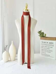 1 件纯色休闲简约奢华经典时尚百搭春夏新款头带/腰带，适合日常佩戴、旅行、拍照、派对、女士围巾 - 純色小絲巾 - 查看 5