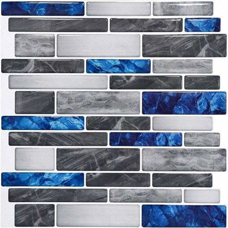 10 - Sheet Premium Self - Adhesive Kitchen Backsplash Tiles In Marble, 30 * 30cm