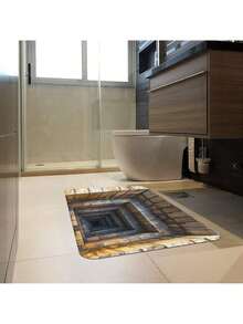 1 Piece Of 40 * 60cm Optical Illusion Door Mat - Indoor And Outdoor 2D Flat Welcome Blanket | Machine Washable | Front Door, Entrance, Bedroom Decoration | Essential For Home Decoration - 鏽棕色 - 查看 6