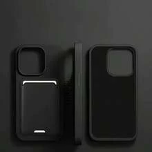 1个轻薄全包覆防刮硅胶涂层黑色边框手机壳，带卡槽，兼容 17 Pro Max、Galaxy 13 Pro Max、17，男女通用，国际版，非国内版 - 黑 - 查看 2