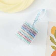 8件套简约优雅发圈/发绳套装，高弹力不伤发，时尚马尾辫配饰，女士马尾辫发圈，发绳发带，运动健身服 - 彩色 - 查看 30