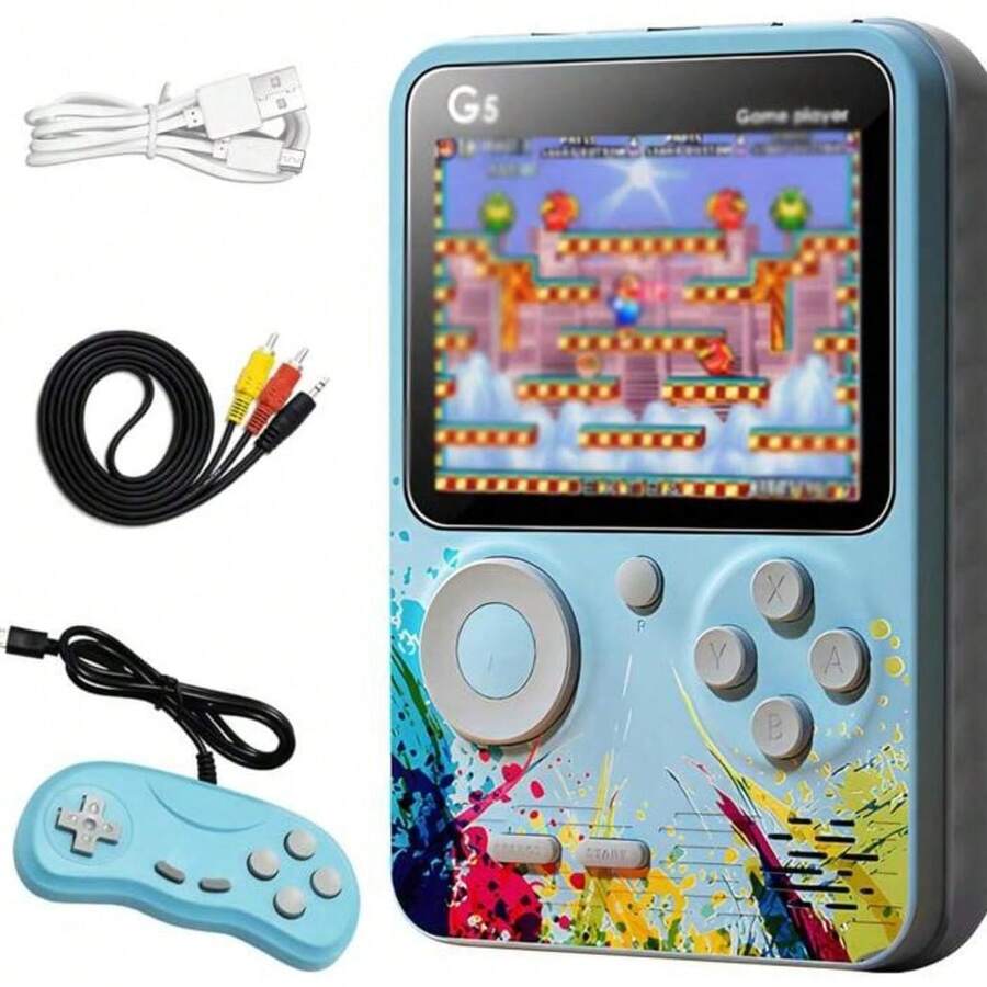 Consola portátil de juegos de mano que es compatible con conexión de controlador con cable, adecuada para juegos multijugador y conexión a TV. Es ligera y compacta, con una amplia biblioteca de contenido y batería de larga duración, convirtiéndola en la opción perfecta para jugar al aire libre. - Azul - Ver 1
