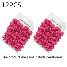 12/10/6pcs Versatile Satin Solid Color Sage Green Scrunchies Hair Accessories, Multi-Color, Simple & Lightweight, Suitable For All Seasons, Hair Ties, Scrunchy Hair Ties, Sport ,Head Piece - Sage Green - View 18