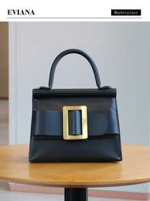 2025 New Retro Fashionable Square Bag, Lightweight Luxury Women's Handbag, Korean Style Chic Tote Bag, Shoulder & Crossbody Bag, Solid Color High-Quality Bag, Elegant Bow Decor Lock Design - 彩色 - 查看 14