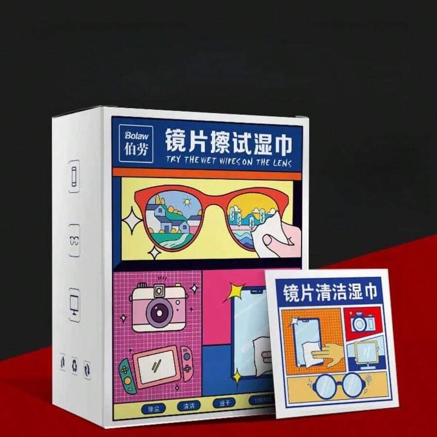 Glasses Wipes, Mobile Phone Screens, Dedicated Cleaning Wipes, Disposable Anti Fog Wiping Paper, Lens Wiping Cloth(One Size Fits All=100pcs)10pcs/50pcs