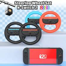 Steering Wheel For Nintend Switch 2 Joy Con (2025), Switch 2 Racing Wheel For Kart World & 8 Deluxe, NS2 Racing Games Accessories With Ergonomic Design And Easy To Install - 2 Packs - Multicolor - View 2