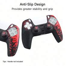 2PCS Set Of 1 Black Spider PlayStation5 Controller Protective Case+A Pair Of Spider Joystick Caps, Suitable For PlayStation5 Game Controller Protective Cases, Anti Slip, Sweat Proof, Dustproof, Scratch Resistant, Enhanced Grip, Improving Gaming Experience, Love Confession/Spring Romantic Gift