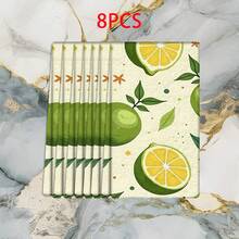 2/4 Paños de cocina con estampado de limón, paños de microfibra súper absorbentes y modernos, paños de té para cocinar y hornear, trapos de limpieza, toallas de mano, muy suaves y absorbentes, decoración de cocina, regalos para vecinos, madres, cumpleaños, inauguración de la casa para amigos, artículos esenciales de cocina, necesidades diarias