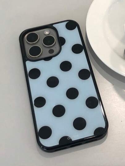 Stylish Cute Polka Dot Glossy Soft Phone Case Compatible With IPhone 17 Air 16 15 14 13 12 11 Pro Max 16 15 14 Plus Simple Creative Shockproof Back Cover