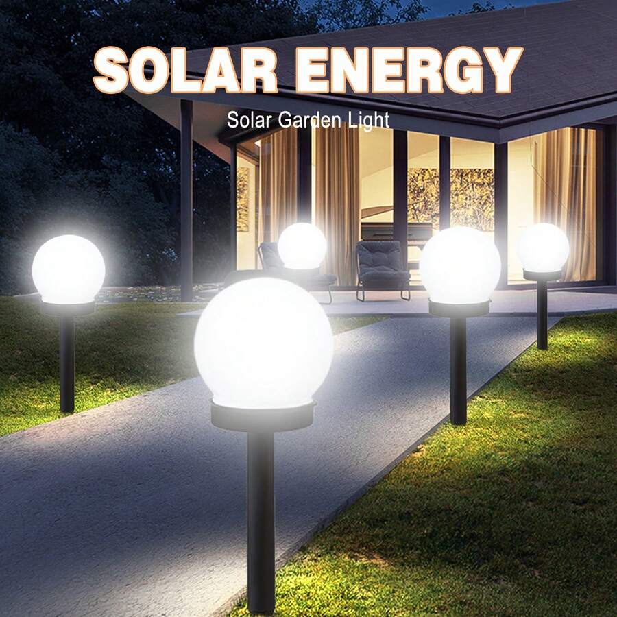 3/6pcs Pcs Solar Globe Garden Light, 3 LED Outdoor Ball Garden Lights, IP44  Suitable For Gardens, Lawns, Pathways, Walkways Outdoor Decoration Solar Ball Lights Street Lights Floor Lights Decoration For Holiday Parties (White Light) - 白光 - 查看 1