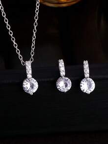 3 件套水钻蝴蝶结项链和耳环首饰套装，适合女性日常佩戴 - 首飾套裝 - 查看 2