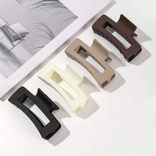 4pcs Matte Square Multi-Clip Hair Claw Clips, Hair Claw Hair Accessories Set, Non-Slip Daily Updo For Women, Suitable For Thick Hair, Simple & Fashionable Fashion Hair Clips, Casual Fall Winter For Vacation Outfits Woman