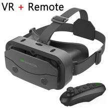 AyeBeau VR Glasses Virtual Reality Headset Viar Devices Helmet 3D Lenses Smart Goggles For Smartphones Phone Mobile Game Accessories, For 4.7-7.0 Inch Phones, With Black Remote Control