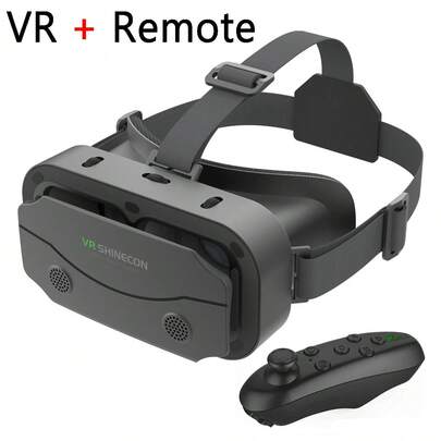 AyeBeau VR Glasses Virtual Reality Headset Viar Devices Helmet 3D Lenses Smart Goggles For Smartphones Phone Mobile Game Accessories,  For 4.7-7.0 Inch Phones, With Black Remote Control