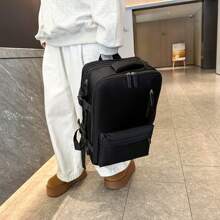 1pc Unisex Large Capacity Expandable Travel Backpack, Outdoor Beach Bag, Student Bag, Dual Compartment Waterproof Durable Backpack With Multiple Pockets, Suitable For Travel, Commuting, Shopping, Beach, Gift For Friends And Family Large Capacity Bag