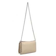 2025 New European And American Style Chain Small Square Bag, Fashion Rivet Pearl Decor, Versatile Shoulder Handbag - Apricot - View 6