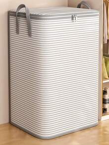 Large Foldable Clothes & Bedding Storage Box - Top-Open Design, Durable Organizer Box, Space-Saving Collapsible Storage Container, Suitable For Closet, Under Bed, Travel - For Storing Clothes, Bedding, Seasonal Decor - With Carry Handle, Suitable For Home Moving, Hotel Use, Neutral Color, Sturdy Side Panels, Suitcase-Style