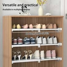 1 pieza Juego 3 en 1 [Adhesivos*2 + Producto] Organizador divisor de estantes sin taladro ajustable, estantería apilable y ahorradora de espacio expandible para armario, cocina, baño, dormitorio, zapatero y espacios estrechos - Multicolor - Ver 4