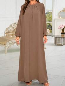 1pc Soft & Breathable Loose Casual Abaya Dress, Suitable For Muslim Women's Daily Wear, Applicable For Spring, Summer, Autumn - Multicolor - View 24