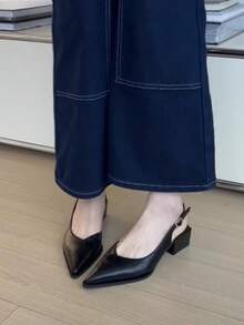 Slip-On Fashionable High-End Mule Sandals For Women, Suitable To Wear With Dresses And High Heels In Summer - Black - View 2