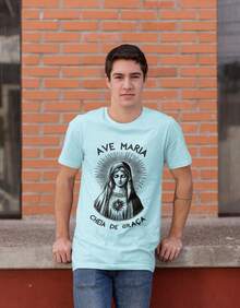 Our Lady Shirt 100% Cotton New Full - 淺藍色 - 查看 1