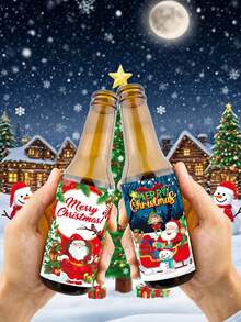 8pcs Christmas Wine Bottle Labels,Merry Christmas Wine Bottle Sticker Set, Cartoon Paper Christmas Decorative Stickers,Xmas Party Wine Bottle Decor Adhesive Labels,Wine Bottle Label, Santa Champagne Bottle Stickers, Christmas Birthday Novelty Bottle Labels, Wine Bottle Waterproof Label Sticker, Christmas Unique Gift For Party Decoration, Creative Gift For Friends, Family