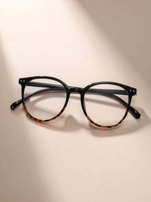 1 Pair Women's Multi-Color Plastic Oval American Hot Girl Campus Style Fashion Flat Glasses, Suitable For Daily Office And School Use - Multicolor - View 6