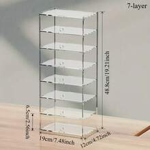 1pc Acrylic Display Shelf, 3/4/5/6/7/8 Tiers Organizer For Model Cars, Sunglasses, Cosmetics, Ideal For Hobbyists And Home Storage, Durable Structure Design, Great Back To School Gift