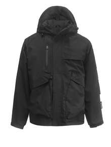 Men's Winter Hooded Jacket Outdoor Casual Streetwear Coat - Black - View 3