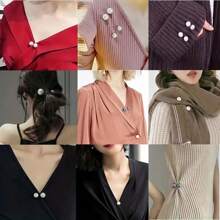 2pcs Pearl Jeans Ankle Clip, Chest Anti Light Needle, Anti Stepping Slipper Buckle, Pants Length Adjuster