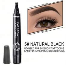 黑色眉笔，眉笔 - 斜角刷头，打造自然3D眉妆效果，防水、防汗、防晕染、持久显色，轻松勾勒清晰眉形，女士精美礼物，自然逼真的毛发状笔触，专利设计，持久防晕染，适合新手和专业人士，价格实惠，情人节礼物，旅行必备，房间装饰，情人节礼物，便宜好物，房间，1美元商品，度假必备，女士礼物，卧室，情人节，99美分 - 黑色 1 件 - 查看 1