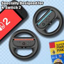 Steering Wheel For Nintend Switch 2 Joy Con (2025), Switch 2 Racing Wheel For Kart World & 8 Deluxe, NS2 Racing Games Accessories With Ergonomic Design And Easy To Install - 2 Packs - Multicolor - View 7