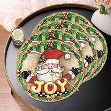 2 buc/4 buc/6 buc suporturi de pahare din silicon cu model Moș Crăciun, decor pentru casă, cadou de Crăciun, decorațiuni de Crăciun, potrivite pentru masă, cafenea, toate anotimpurile, covorașe lavabile, decor pentru cameră, suporturi, covorașe de scurgere, covorașe pentru masă de bucătărie, decor pentru petreceri de interior și exterior, decor pentru casă, cadou ideal