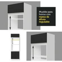 Cocina integral completa modular Madesa Glamy 290cm color blanco negro muebles de cocina moderna funcionalidad premium almacenamiento eficiente diseño contemporáneo organización hogar calidad superior estilo práctico amplio espacio culinario - Blanco y negro - Ver 6