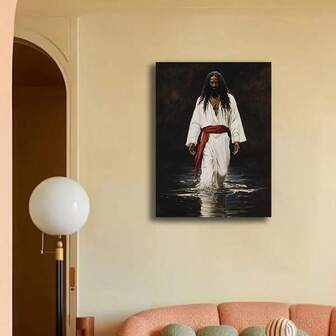 Black Jesus Walking On Water Poster, Jesus Christ Wall Art, Christian Wall Art, Black Jesus Christ Decoration, Jesus Poster