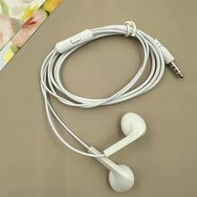 黑/白/紅/藍色新款皮革線控半入耳式有線耳機，內建麥克風，高清晰度通話，適用於手機、平板、遊戲機和其他3.5mm接口設備 - 彩色 - 查看 12