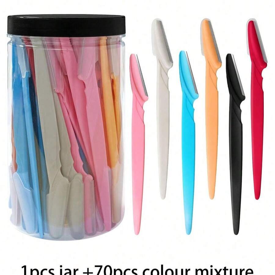 Multi-Colored Eyebrow Shaping Scissors Set Of 2, Precision Hair Removal Tools For Eyebrows And Facial Hair, Body Hair Trimmer With Protective Cover For Sensitive Areas, Women's Eyebrow Shaping Tool For Daily Or Travel Use, Versatile Multi-Function Eyebrow Trimmer, Sharp Stainless Steel Eyebrow Tool With Protective Cover, Suitable For Gentle And Effective Removal Of Eyebrows, Lips, And Leg Hair