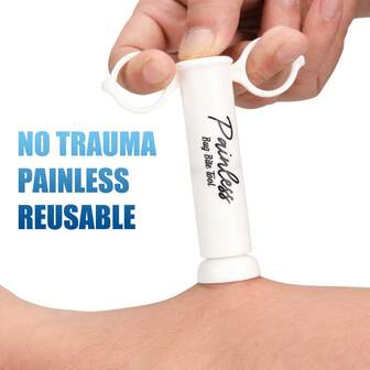 1pc/2pcs Anti-Itch Needle Remover, Portable Outdoor Insect Bite Repair Tool For Mosquitoes, Vacuum Canister[ Travel, Essential Items For Returning To School ]