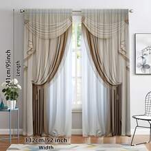 2 piezas de cortinas beige con bolsillo para barra, adecuadas para dormitorio, oficina, cocina, sala de estar, estudio y decoración del hogar. Fácil instalación, duraderas y esenciales para la decoración de la habitación. - Multicolor - Ver 20