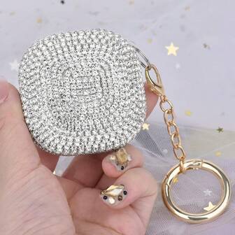 1 pieza Funda con brillo, purpurina, estrella y círculo con cierre de langosta compatible con Apple 1/2/3, funda protectora decorativa con piedras rhinestone compatible con Pro/Pro 2, nueva 4ta generación