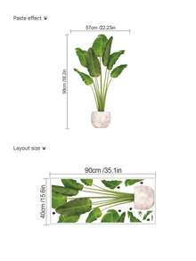 1/2pcs Multi-Size PVC Self-Adhesive Removable Wall Stickers, Minimalist Cactus, Potted Plants, Bird Of Paradise, Succulent Decor Stickers, Suitable For Bedroom, Living Room, Study, Dining Room, Bathroom, Home Wall Decor