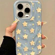 Teléfono Teléfono Azul De Pantalla Completa, Cubierta Anticaída con Patrón De Meteorito Arrugado Brillante, Adecuado 16 Pro 15 14 Plus 13 12 11 Protector, Año Nuevo, Pascua, Halloween, Amigos Y Familiares - Azul - Ver 1