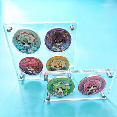 Acrylic Display Stand For Anime Character Badges, Suitable For 58mm Badges, Multiple Styles Available, High Transparency Anti-Dust Thickened, Can Be Used To Display Badges For Gumi And Guzi Series