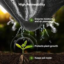 Weeed Barrier Fabric 3.2oz Heavy Duty - 4ft X 300ft Landscape Fabric | Easy Install & Rugged Plastic Ground Cover Weeed Barrier With UV Protection For Gardens, Landscaping Fabric - 黑色 - 查看 3