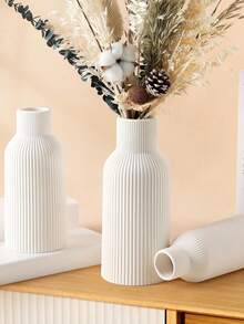 Vază albă din rășină, lucrată manual, minimalistă nordică pentru desktop, pentru decorarea camerei de zi, decorarea modernă a casei, masa, decorarea raftului de cărți, suportul pentru șemineu, decorarea intrării și articole decorative