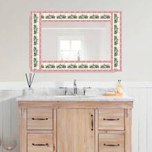 1 Roll Romantic Self-Adhesive Wallpaper Border, Pink & White Floral Pattern, Peel And Stick Border Trim, 4.72 X 118.11 Inch, Waterproof Home Decor, Removable Border Sticker, Concealer Strip, For Kitchen Door Frames Mirror Edges, Bohemian Room Decor