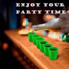 100 unidades de 2 onzas Minivaso de chupito verde desechable de plástico para fiestas, bodas y eventos, paquete a granel - Verde - Ver 7