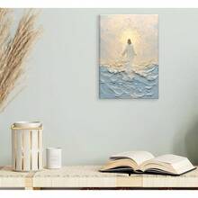 KKJ Arte de Pared en Lienzo de Jesús y el Cordero: Jesús Conduce a los Corderos Perdidos a Casa, Cristianismo Buen Pastor, Impresión de Póster Art Deco para Iglesia, Dormitorio, Decoración del Hogar - transparente - Ver 7